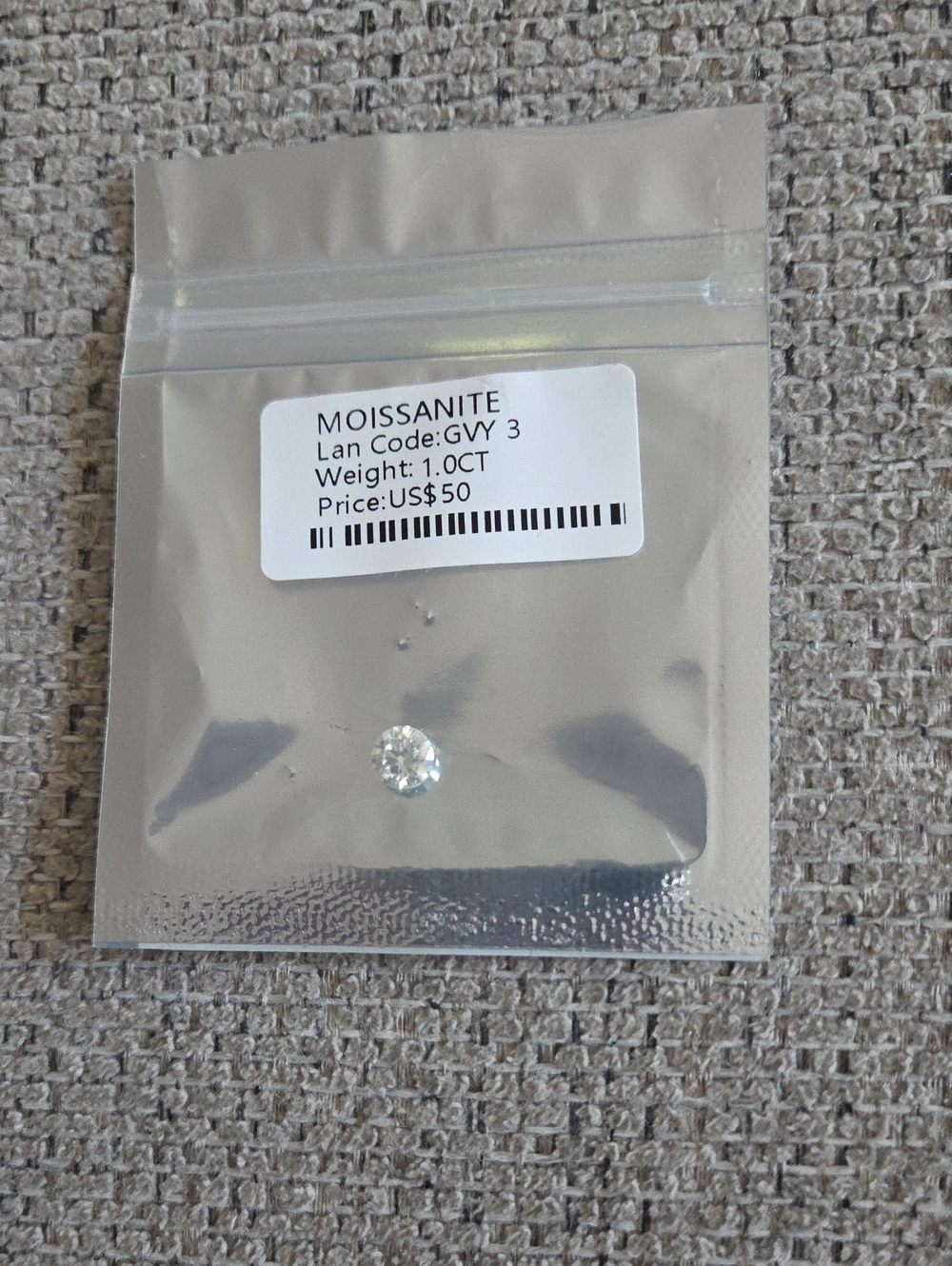 Moissanite 1.0CT Round Cut Loose Stone - Clear